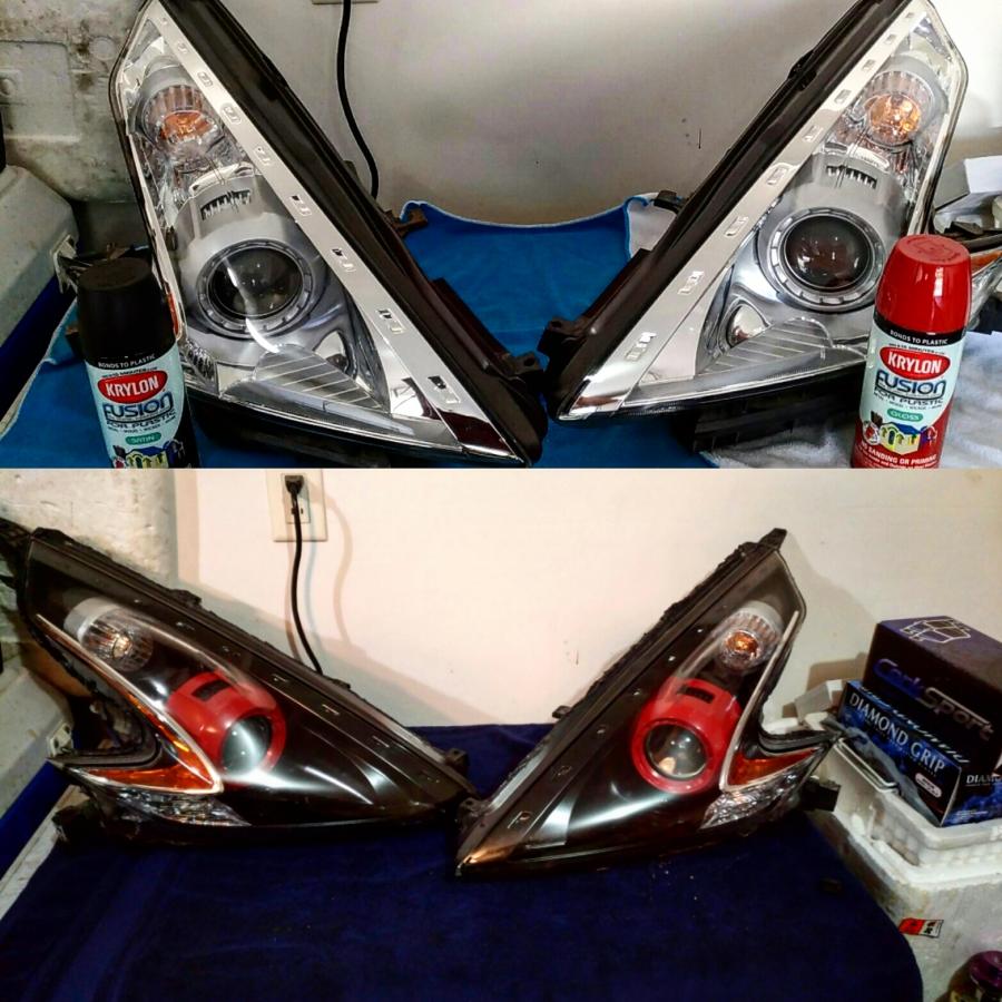 Headlights painted