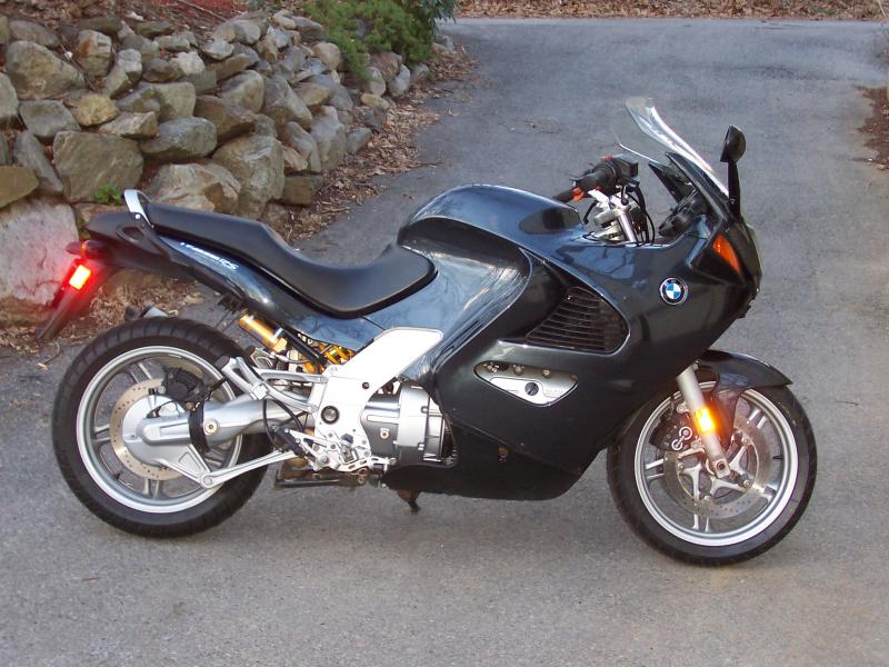 BMW K1200RS before Staintune exhaust and small smoked windshield