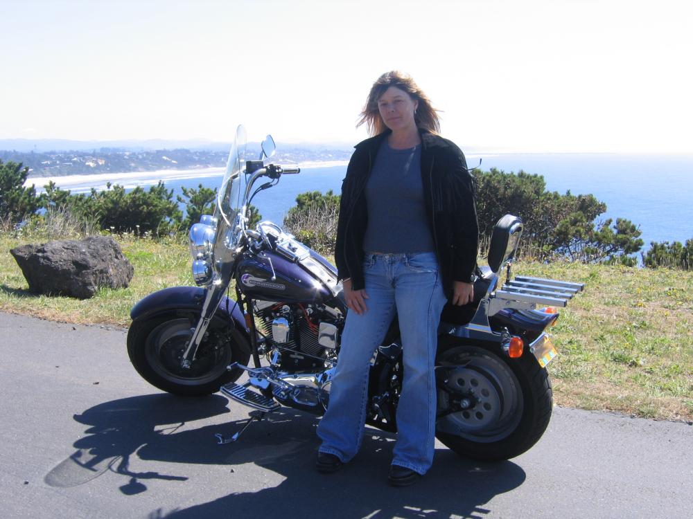 Wife and Harley at the beach.....there's no better way to see the coast.