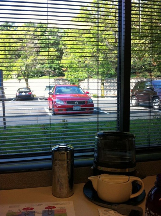 Normally it is my Z outside my window at work. Today it is my 2005 Altima SE-R.