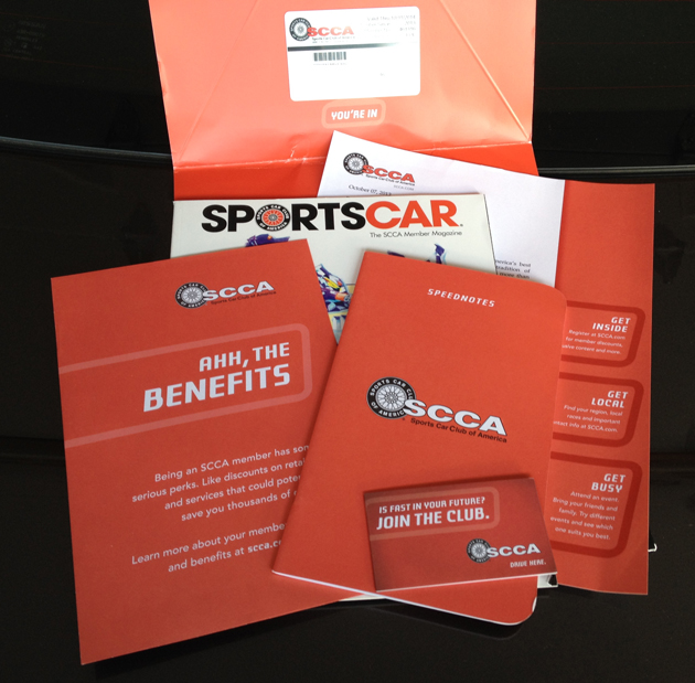 SCCA membership packet!