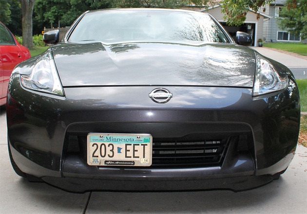 August '13: Prior to adding license plate cover.