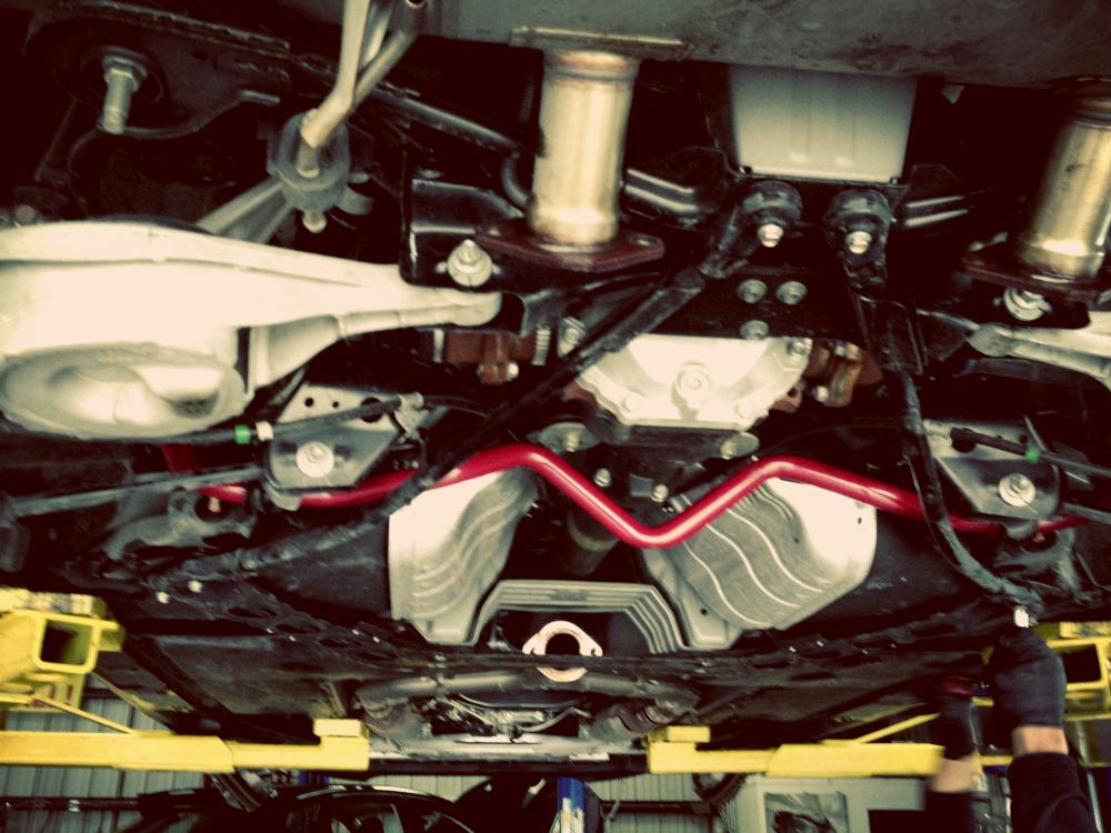Rear Eibach sway bar adjusted to the medium setting.