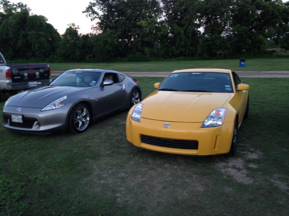 My buddys Z33 and mine at the dragstrip