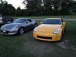 My buddys Z33 and mine at the dragstrip