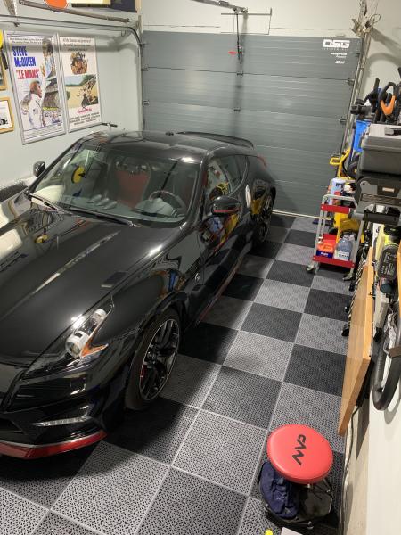 Just put in new garage floor tiles.  Perfect home for my Z.