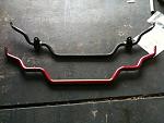 Front Eibach sway bar compared to stock