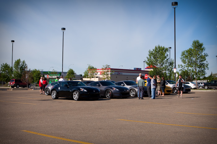 Gathering at Tim Horton's to ride to the base together.