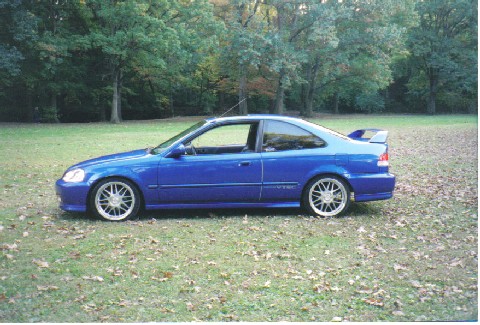 03-17-2009 -- I will soon have to part ways with this old gal.
06-23-2009 -- She now only exists in memory.

** 00 Honda Civic SI **
-Comptech I/H/E
-Comptech front strut brace
-Tokico struts
-Eibach springs
-Racing Hart C2
-Neuspeed short-throw shifter