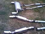 Muffler cans side by side - GTM 3" and stock NISMO