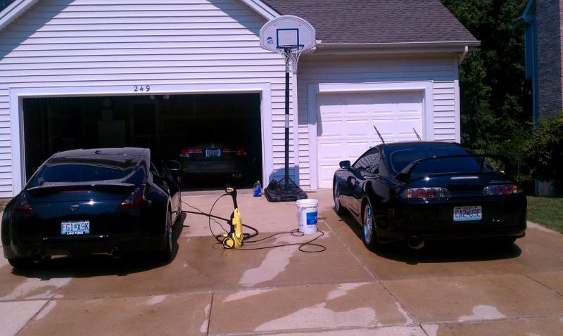 My brother's Right hand drive Supra...car wash