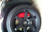 Volks TE37 Matte Black w / Calipers Painted Red