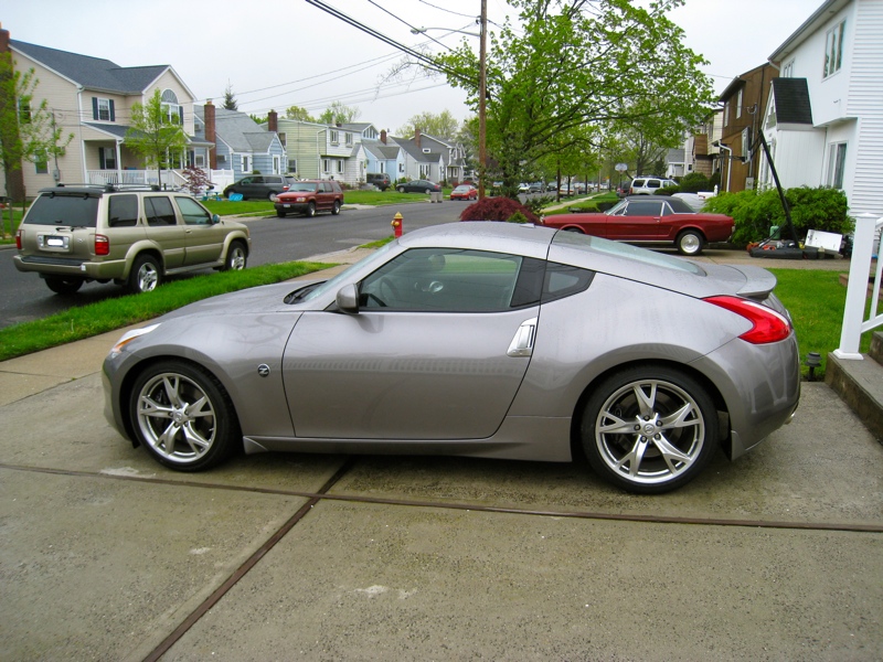 driveway, with my Infiniti in the street...