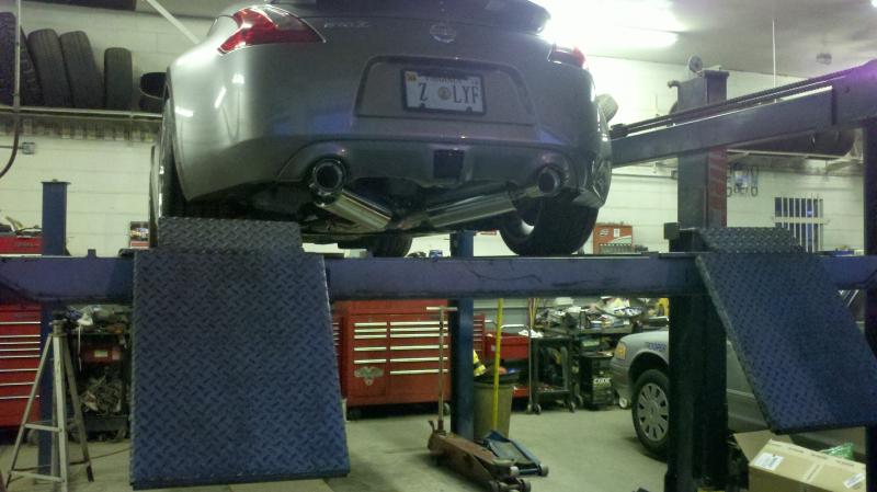 my 370z exhaust after install 3