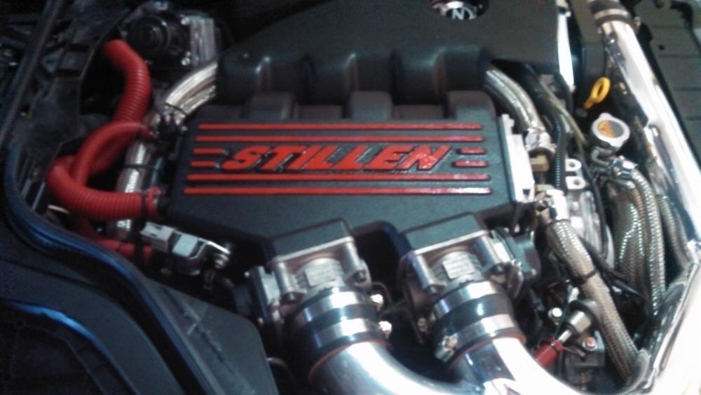 Painted the stillen logo on the manifold with brake caliper paint.