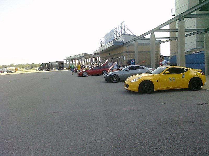 Autocrossers before morning meeting! Nashville Speedway outer parking lot!