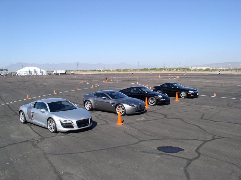 My R8 training, they forced us to compare these cars on an
Autocross course...