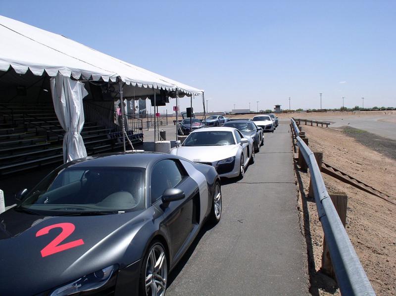 These are the cars next to the track, tough day of training
at R8 school!