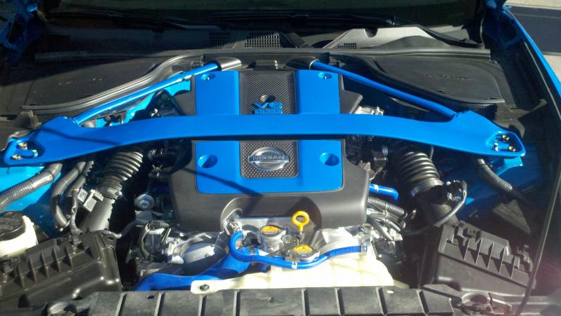 Fresh engine bay paint.