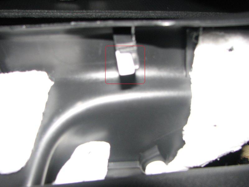 Sample location of small white clip panel