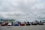 The group with their cars at the Central FL Z Meet in Cocoa Beach Florida with The Freedom of the Seas behind us at Port Canaveral.