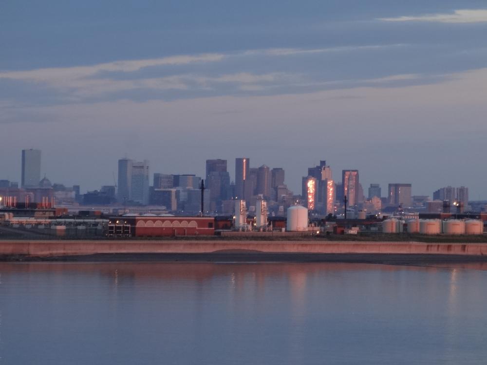 Downtown Boston Skyline at Sunrise from our Carnival Glory cruise. '13.