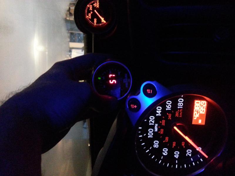 Digital AEM oil pressure gauge