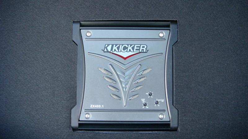 Kicker ZX400.1 Amp Installed Over Spare Tire