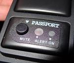 Center console mounted radar mute button.