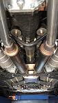 True dual custom exhaust 2.5 in from the stock cats - 2 resonators + 1 magna flow performance muffler with acetone blue tips
