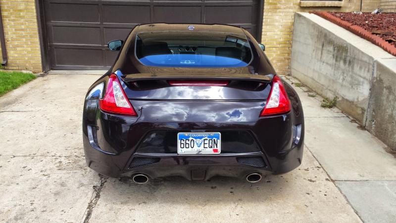 Upgraded to Powerhouse Rear-end.  The car is a black cherry so it's a little harder to see the black painted highlights.  Still waiting for the Rear blackout fog light that I ordered.