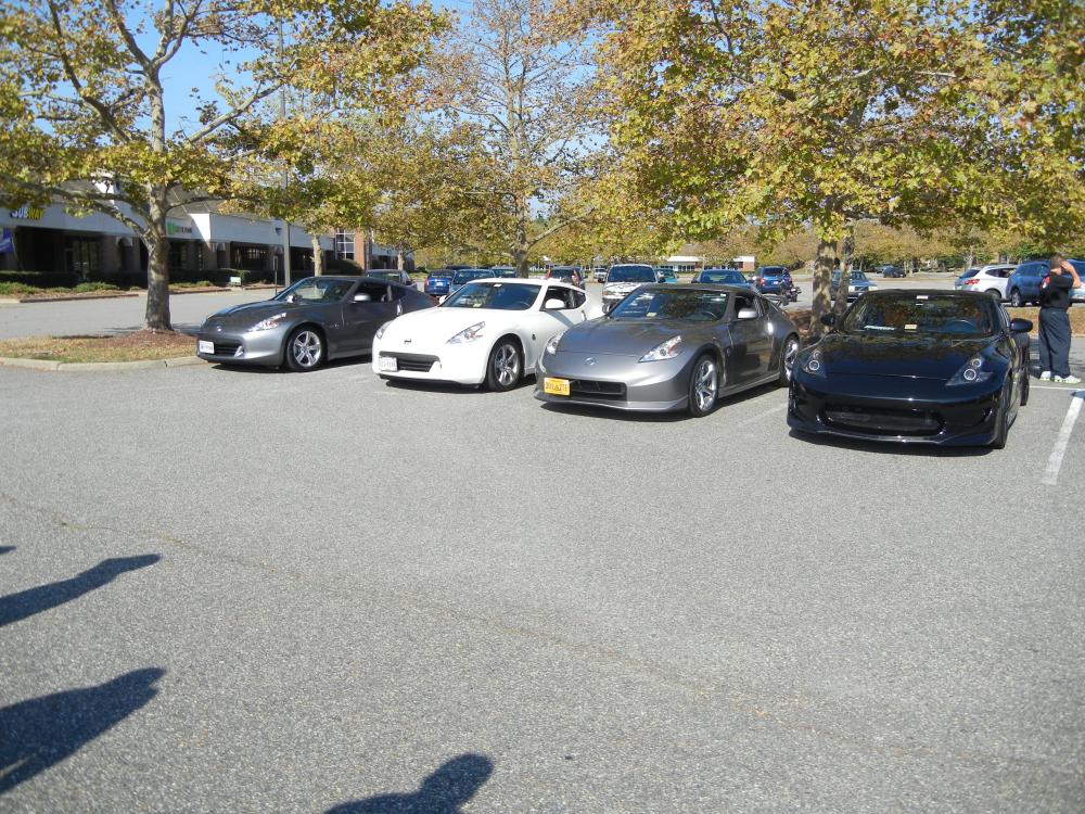 Group shot at cars and coffee Williamsburg, VA