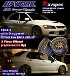 RavSpec Work VS-XX wheels on my EVO IX