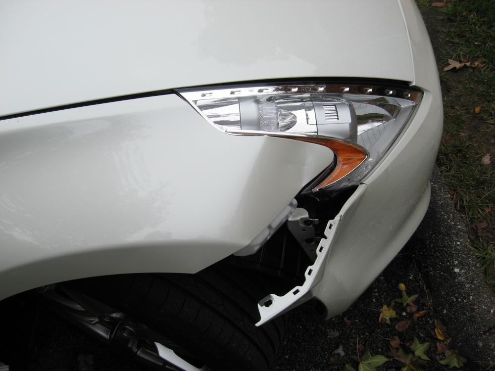 Fender, headlamp, front bumper and radiator support bracket all need to be replaced.