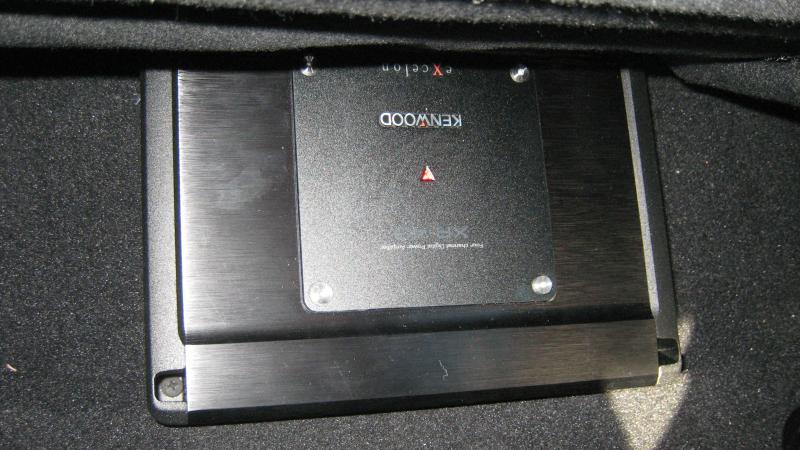 Kenwood XS-4s, 4-Channel Amplifier installed under seat