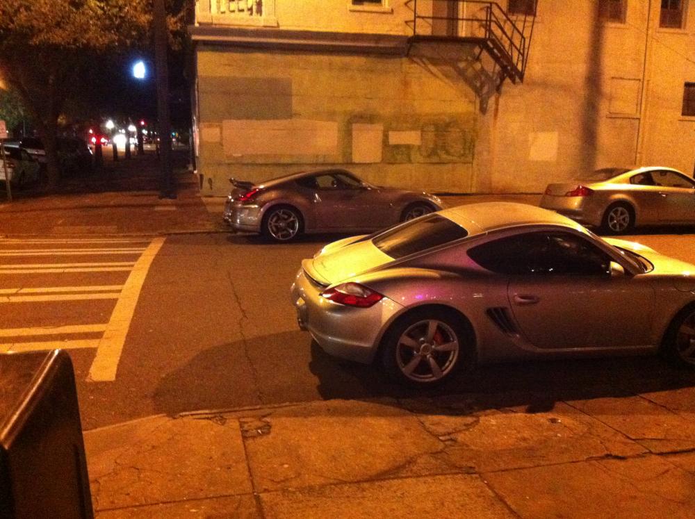 Came out from dinner and saw my arch nemesis- the Cayman S
