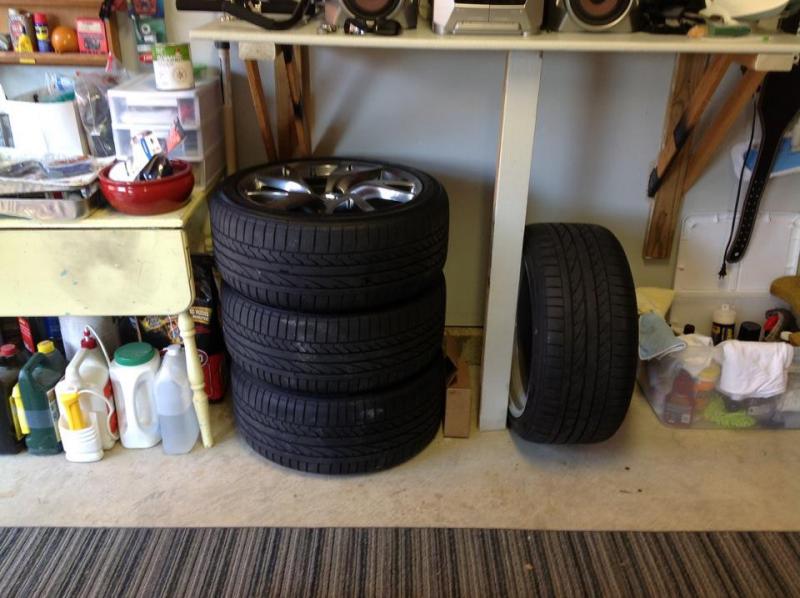 My Sport Rays stacked in the garage. It's nuts how large they look off the vehicle.e