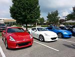A patriotic line-up @ Cars and Coffee meet in Germantown TN