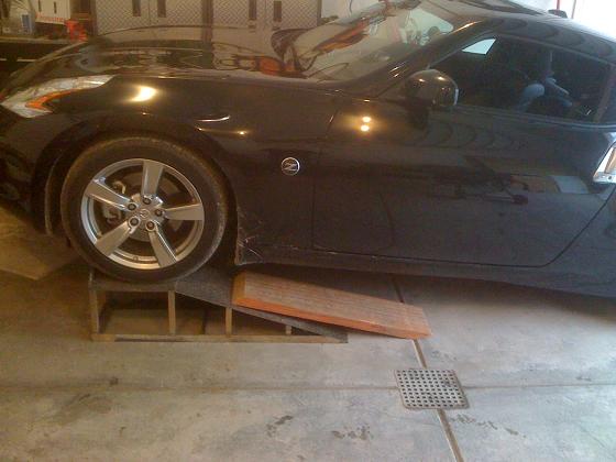 Car on ramp with a little Gluelaminated Beam to help clear the nose.